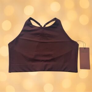 Girlfriend Collective High-Neck Sports Bra –Earth Brown Size Large